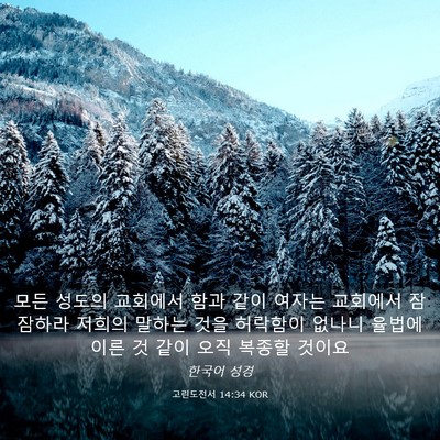 Picture 03 - 고린도전서 14:34 KOR - 모든 성도의 교회에서 함과 같이 - Bible Verse Picture