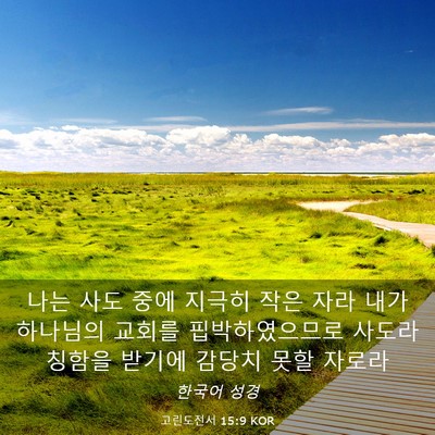Picture 03 - 고린도전서 15:9 KOR - 나는 사도 중에 지극히 작은 자라 - Bible Verse Picture