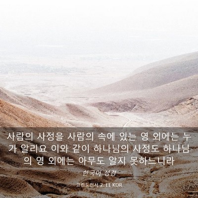 Picture 03 - 고린도전서 2:11 KOR - 사람의 사정을 사람의 속에 있는 영 - Bible Verse Picture