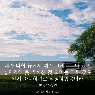 Picture 03 - 고린도전서 2:2 KOR - 내가 너희 중에서 예수 그리스도와 - Bible Verse Picture