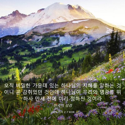 Picture 03 - 고린도전서 2:7 KOR - 오직 비밀한 가운데 있는 하나님의 - Bible Verse Picture