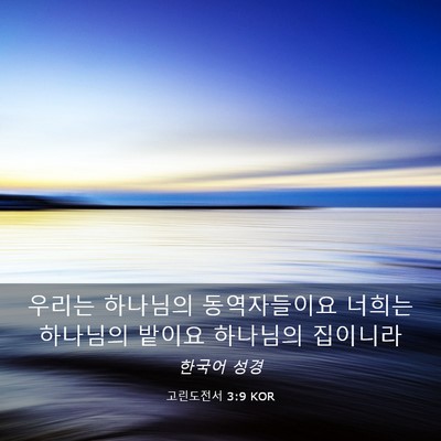Picture 03 - 고린도전서 3:9 KOR - 우리는 하나님의 동역자들이요 - Bible Verse Picture