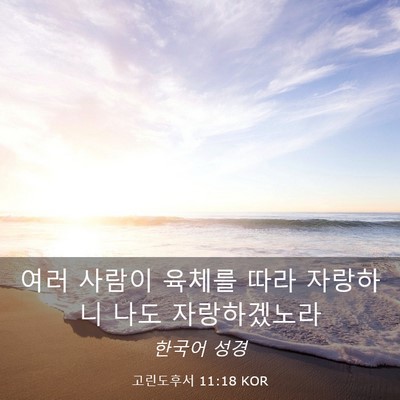 Picture 03 - 고린도후서 11:18 KOR - 여러 사람이 육체를 따라 자랑하니 - Bible Verse Picture
