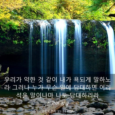 Picture 03 - 고린도후서 11:21 KOR - 우리가 약한 것 같이 내가 욕되게 - Bible Verse Picture