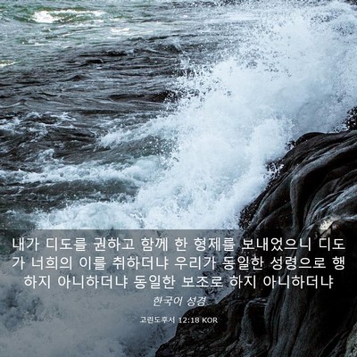 Picture 03 - 고린도후서 12:18 KOR - 내가 디도를 권하고 함께 한 형제를 - Bible Verse Picture