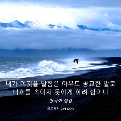 Picture 03 - 골로새서 2:4 KOR - 내가 이것을 말함은 아무도 공교한 - Bible Verse Picture