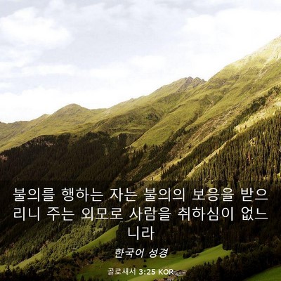 Picture 03 - 골로새서 3:25 KOR - 불의를 행하는 자는 불의의 보응을 - Bible Verse Picture