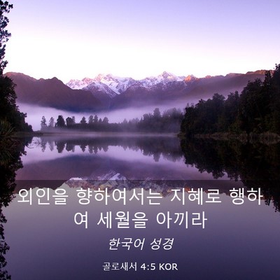 Picture 03 - 골로새서 4:5 KOR - 외인을 향하여서는 지혜로 행하여 - Bible Verse Picture