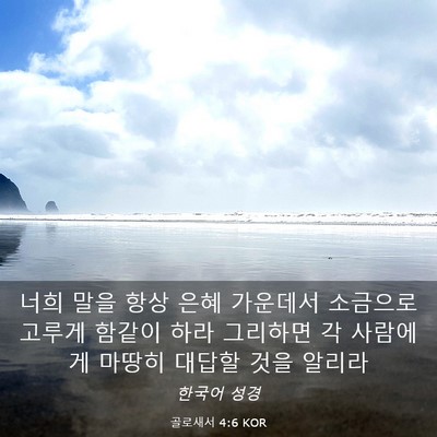 Picture 03 - 골로새서 4:6 KOR - 너희 말을 항상 은혜 가운데서 - Bible Verse Picture