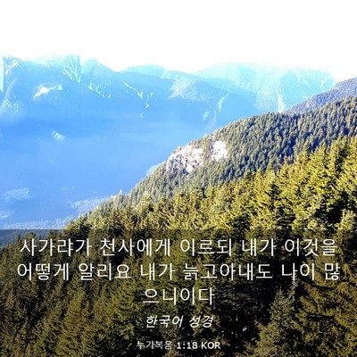Picture 03 - 누가복음 1:18 KOR - 사가랴가 천사에게 이르되 내가 - Bible Verse Picture