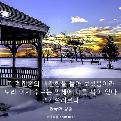 Picture 03 - 누가복음 1:48 KOR - 그 계집종의 비천함을 돌아 - Bible Verse Picture