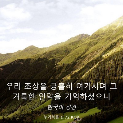 Picture 03 - 누가복음 1:72 KOR - 우리 조상을 긍휼히 여기시며 그 - Bible Verse Picture