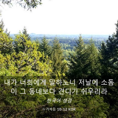 Picture 03 - 누가복음 10:12 KOR - 내가 너희에게 말하노니 저날에 - Bible Verse Picture