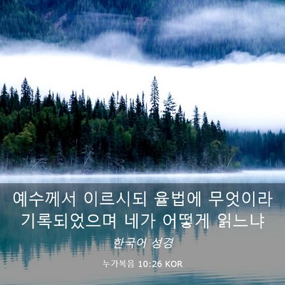 Picture 03 - 누가복음 10:26 KOR - 예수께서 이르시되 율법에 무엇이라 - Bible Verse Picture