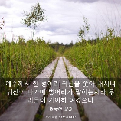 Picture 03 - 누가복음 11:14 KOR - 예수께서 한 벙어리 귀신을 쫓아 - Bible Verse Picture