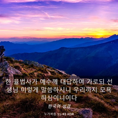 Picture 03 - 누가복음 11:45 KOR - 한 율법사가 예수께 대답하여 가로되 - Bible Verse Picture
