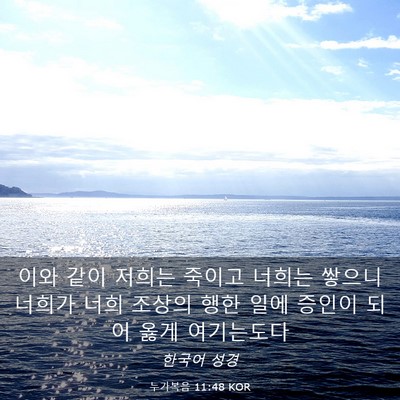Picture 03 - 누가복음 11:48 KOR - 이와 같이 저희는 죽이고 너희는 - Bible Verse Picture