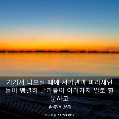 Picture 03 - 누가복음 11:53 KOR - 거기서 나오실 때에 서기관과 - Bible Verse Picture