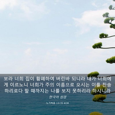 Picture 03 - 누가복음 13:35 KOR - 보라 너희 집이 황폐하여 버린바 - Bible Verse Picture