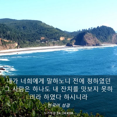 Picture 03 - 누가복음 14:24 KOR - 내가 너희에게 말하노니 전에 - Bible Verse Picture