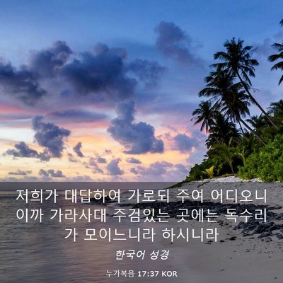 Picture 03 - 누가복음 17:37 KOR - 저희가 대답하여 가로되 주여 - Bible Verse Picture