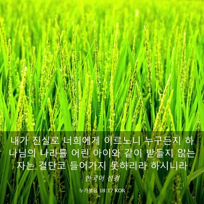 Picture 03 - 누가복음 18:17 KOR - 내가 진실로 너희에게 이르노니 - Bible Verse Picture