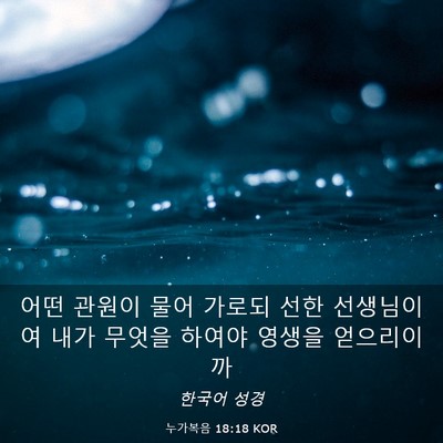 Picture 03 - 누가복음 18:18 KOR - 어떤 관원이 물어 가로되 선한 - Bible Verse Picture
