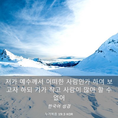 Picture 03 - 누가복음 19:3 KOR - 저가 예수께서 어떠한 사람인가 하여 - Bible Verse Picture