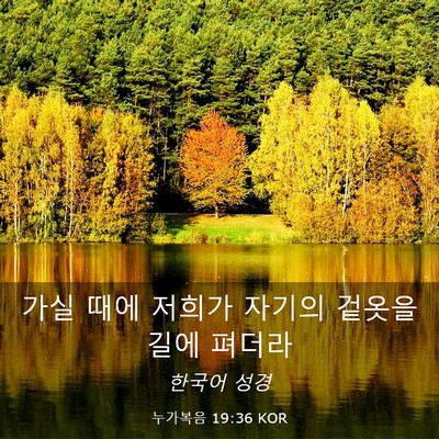 Picture 03 - 누가복음 19:36 KOR - 가실 때에 저희가 자기의 겉옷을 - Bible Verse Picture
