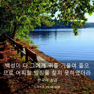 Picture 03 - 누가복음 19:48 KOR - 백성이 다 그에게 귀를 기울여 - Bible Verse Picture
