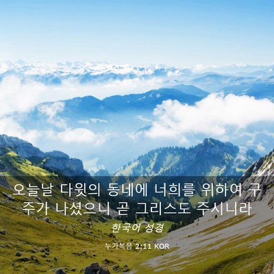Picture 03 - 누가복음 2:11 KOR - 오늘날 다윗의 동네에 너희를 위하여 - Bible Verse Picture