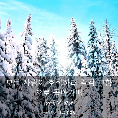 Picture 03 - 누가복음 2:3 KOR - 모든 사람이 호적하러 각각 고향으로 - Bible Verse Picture
