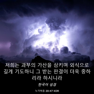 Picture 03 - 누가복음 20:47 KOR - 저희는 과부의 가산을 삼키며 - Bible Verse Picture