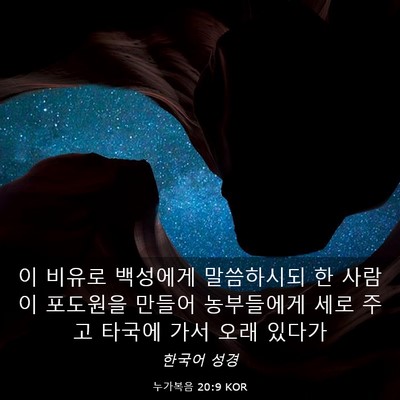 Picture 03 - 누가복음 20:9 KOR - 이 비유로 백성에게 말씀하시되 한 - Bible Verse Picture