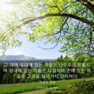Picture 03 - 누가복음 21:21 KOR - 그 때에 유대에 있는 자들은 산으로 - Bible Verse Picture