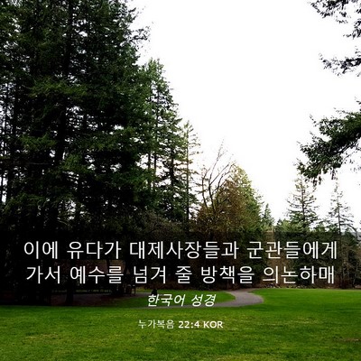 Picture 03 - 누가복음 22:4 KOR - 이에 유다가 대제사장들과 - Bible Verse Picture