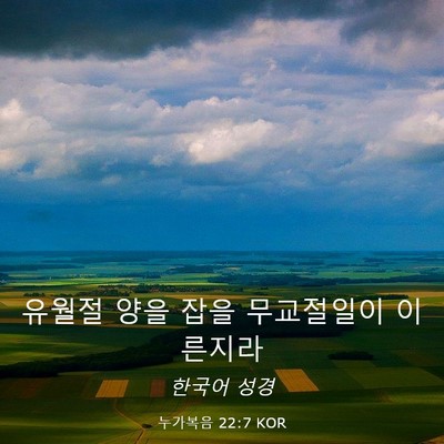 Picture 03 - 누가복음 22:7 KOR - 유월절 양을 잡을 무교절일이 - Bible Verse Picture
