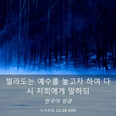 Picture 03 - 누가복음 23:20 KOR - 빌라도는 예수를 놓고자 하여 다시 - Bible Verse Picture