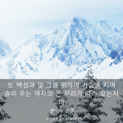 Picture 03 - 누가복음 23:27 KOR - 또 백성과 및 그를 위하여 가슴을 - Bible Verse Picture