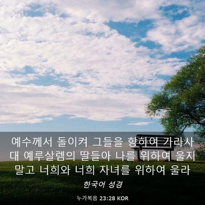 Picture 03 - 누가복음 23:28 KOR - 예수께서 돌이켜 그들을 향하여 - Bible Verse Picture