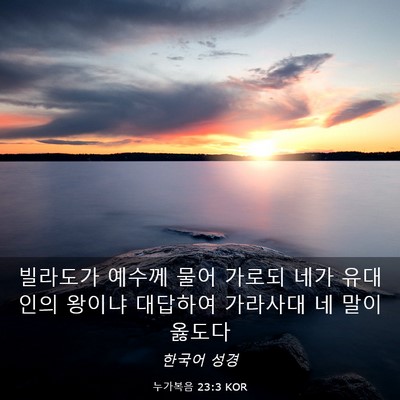 Picture 03 - 누가복음 23:3 KOR - 빌라도가 예수께 물어 가로되 네가 - Bible Verse Picture