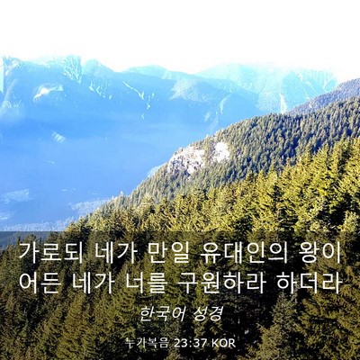 Picture 03 - 누가복음 23:37 KOR - 가로되 네가 만일 유대인의 왕이어든 - Bible Verse Picture