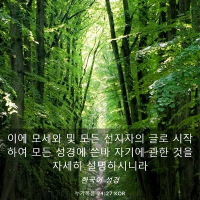 Picture 03 - 누가복음 24:27 KOR - 이에 모세와 및 모든 선지자의 글로 - Bible Verse Picture