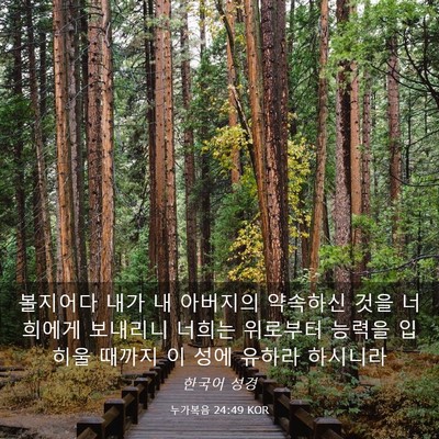 Picture 03 - 누가복음 24:49 KOR - 볼지어다 내가 내 아버지의 약속하신 - Bible Verse Picture