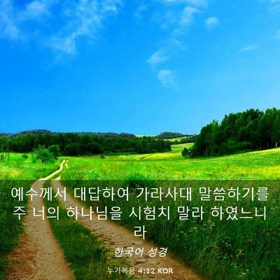 Picture 03 - 누가복음 4:12 KOR - 예수께서 대답하여 가라사대 - Bible Verse Picture