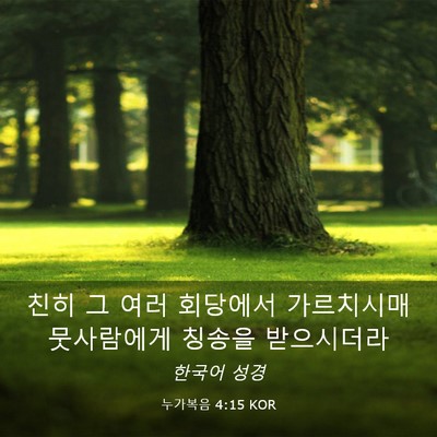 Picture 03 - 누가복음 4:15 KOR - 친히 그 여러 회당에서 가르치시매 - Bible Verse Picture
