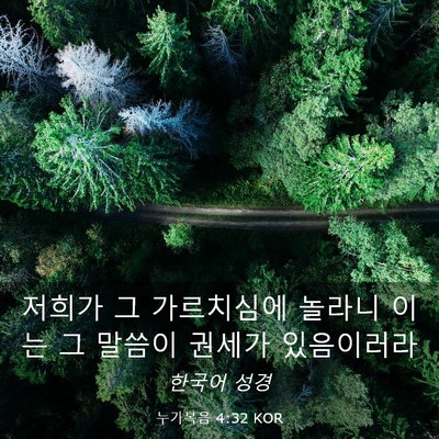 Picture 03 - 누가복음 4:32 KOR - 저희가 그 가르치심에 놀라니 이는 - Bible Verse Picture