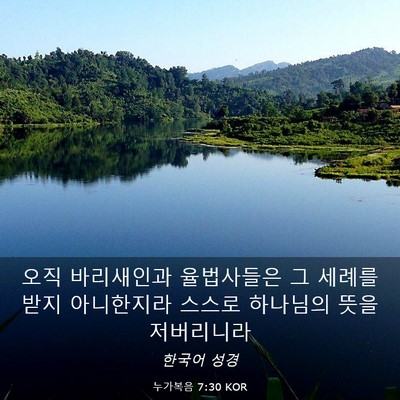 Picture 03 - 누가복음 7:30 KOR - 오직 바리새인과 율법사들은 그 - Bible Verse Picture