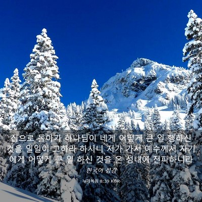 Picture 03 - 누가복음 8:39 KOR - 집으로 돌아가 하나님이 네게 어떻게 - Bible Verse Picture