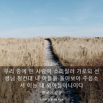 Picture 03 - 누가복음 9:38 KOR - 무리 중에 한 사람이 소리질러 - Bible Verse Picture